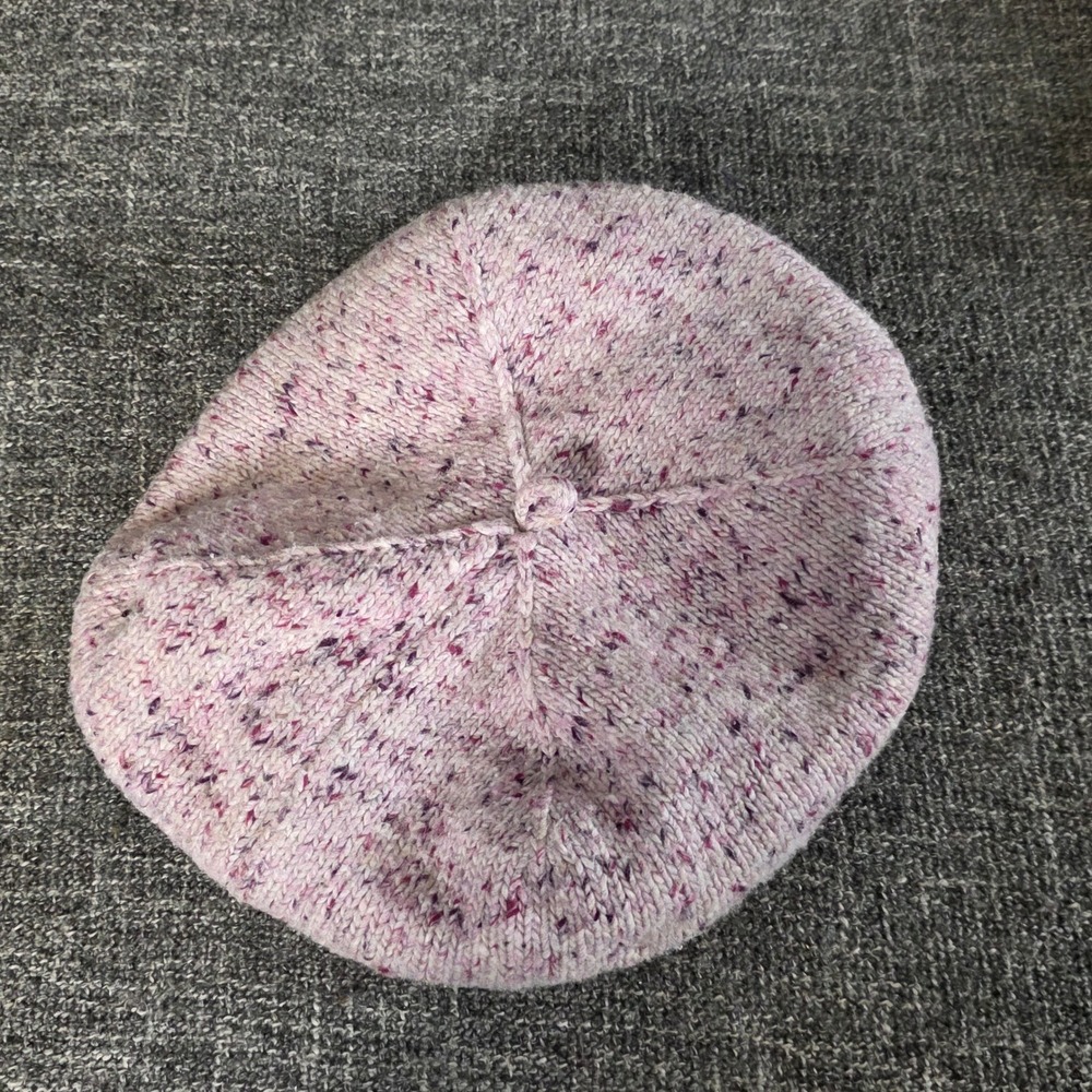 Janie and Jack Girls Marled Sweater Beret Pink Purple Wool Blend Hat 6-8 H2A